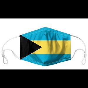 Bahamas flag face mask with adjustable straps